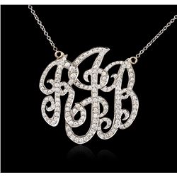 14KT White Gold 1.45ctw Diamond Pendant With Chain