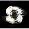 Image 1 : 14KT White Gold 1.27ct Black Diamond Ring