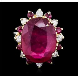 14KT Yellow Gold 20.62ctw Ruby and Diamond Ring