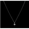 Image 1 : 14KT White Gold 0.35ctw Diamond Pendant With Chain
