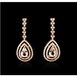 14KT Rose Gold 2.42ctw Morganite and Diamond Earrings