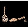 Image 2 : 14KT Rose Gold 2.42ctw Morganite and Diamond Earrings