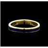Image 1 : 18KT Yellow Gold Blue Enamel Ring