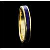 Image 2 : 18KT Yellow Gold Blue Enamel Ring