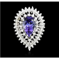 14KT White Gold 4.96ct Tanzanite and Diamond Ring