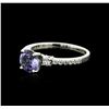 Image 2 : 14KT White Gold 1.37ct Tanzanite and Diamond Ring
