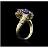 Image 3 : 14KT Yellow Gold 2.00ctw Tanzanite and Diamond Ring