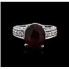 Image 1 : 18KT White Gold 4.87ct Ruby and Diamond Ring