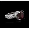 Image 2 : 18KT White Gold 4.87ct Ruby and Diamond Ring