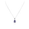 Image 1 : 14KT White Gold 3.98ct Tanzanite and Diamond Pendant With Chain