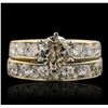 Image 1 : 14KT Yellow Gold 3.74ctw Diamond Wedding Ring Set