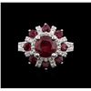 Image 1 : 14KT White Gold 4.24ctw Ruby and Diamond Ring