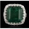 Image 1 : 14KT White Gold 8.51ct Emerald and Diamond Ring