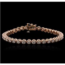 14KT Rose Gold 3.28ctw Diamond Tennis Bracelet