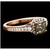 Image 2 : 14KT Rose Gold 1.45ctw Diamond Ring