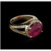 Image 2 : 14KT Yellow Gold 4.86ct Ruby and Diamond Ring