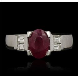 14KT White Gold 1.52ct Ruby and Diamond Ring