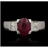 Image 1 : 14KT White Gold 1.52ct Ruby and Diamond Ring