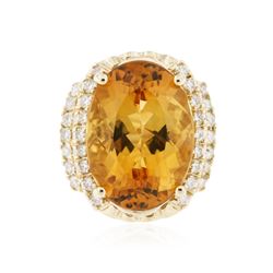 14KT Yellow Gold 11.17ct Citrine and Diamond Ring