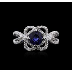 18KT White Gold 1.01ct Sapphire and Diamond Ring
