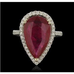 14KT White Gold 7.24ct Ruby and Diamond Ring