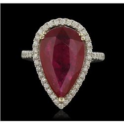 14KT White Gold 7.24ct Ruby and Diamond Ring