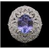 Image 1 : 14KT White Gold 3.32ct Tanzanite and Diamond Ring