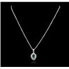 Image 2 : 14KT White Gold 2.21ct Emerald and Diamond Pendant With Chain