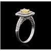 Image 3 : 18KT Two-Tone Gold 1.68ctw Fancy Yellow Diamond Ring