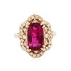 Image 1 : 18KT Rose Gold 3.84ct Pink Tourmaline and Diamond Ring