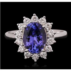 14KT White Gold 2.33ct Tanzanite and Diamond Ring