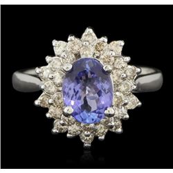 14KT White Gold 1.29ct Tanzanite and Diamond Ring