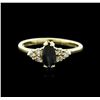 Image 1 : 14KT Yellow Gold 0.22ct Sapphire and Diamond Ring