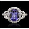 Image 1 : 14KT White Gold 2.04ct Tanzanite and Diamond Ring