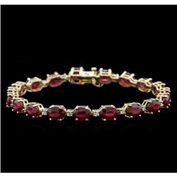 14KT Yellow Gold 22.57ctw Ruby and Diamond Bracelet