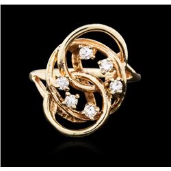 14KT Yellow Gold 0.10ctw Diamond Ring