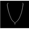 Image 2 : 14KT White Gold 22.75ctw Sapphire and Diamond Necklace