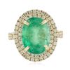 Image 1 : 14KT Yellow Gold GIA Certified 7.45ct Emerald and Diamond Ring