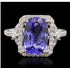Image 1 : 14KT White Gold 3.34ct Tanzanite and Diamond Ring