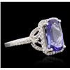 Image 2 : 14KT White Gold 3.34ct Tanzanite and Diamond Ring