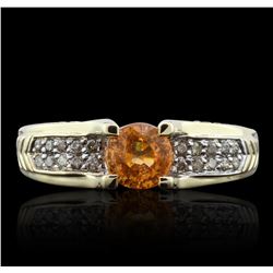 14KT Yellow Gold 1.00ct Citrine and Diamond Ring