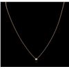 Image 1 : 14KT Rose Gold 0.09ct Diamond Solitaire Necklace
