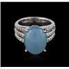 Image 1 : 14KT White Gold 9.54ct Aquamarine and Diamond Ring