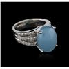 Image 2 : 14KT White Gold 9.54ct Aquamarine and Diamond Ring