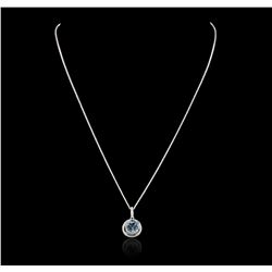 14KT White Gold 2.99ct Topaz and Diamond Pendant With Chain