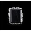 Image 1 : PLATED SILVER 28.99ct Sapphire and White Sapphire Ring