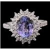 Image 1 : 14KT White Gold 2.81ct Tanzanite and Diamond Ring
