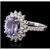 Image 2 : 14KT White Gold 2.81ct Tanzanite and Diamond Ring