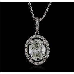 18KT White Gold 1.37ctw Diamond Pendant With Chain