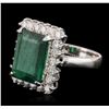 Image 2 : 14KT White Gold 6.12ct Emerald and Diamond Ring